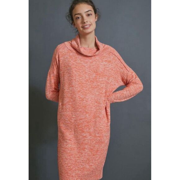 saturday sunday Tops - Saturday Sunday Anthropologie Tunic Dress Women XS Orange Space Dye Cowl Neck